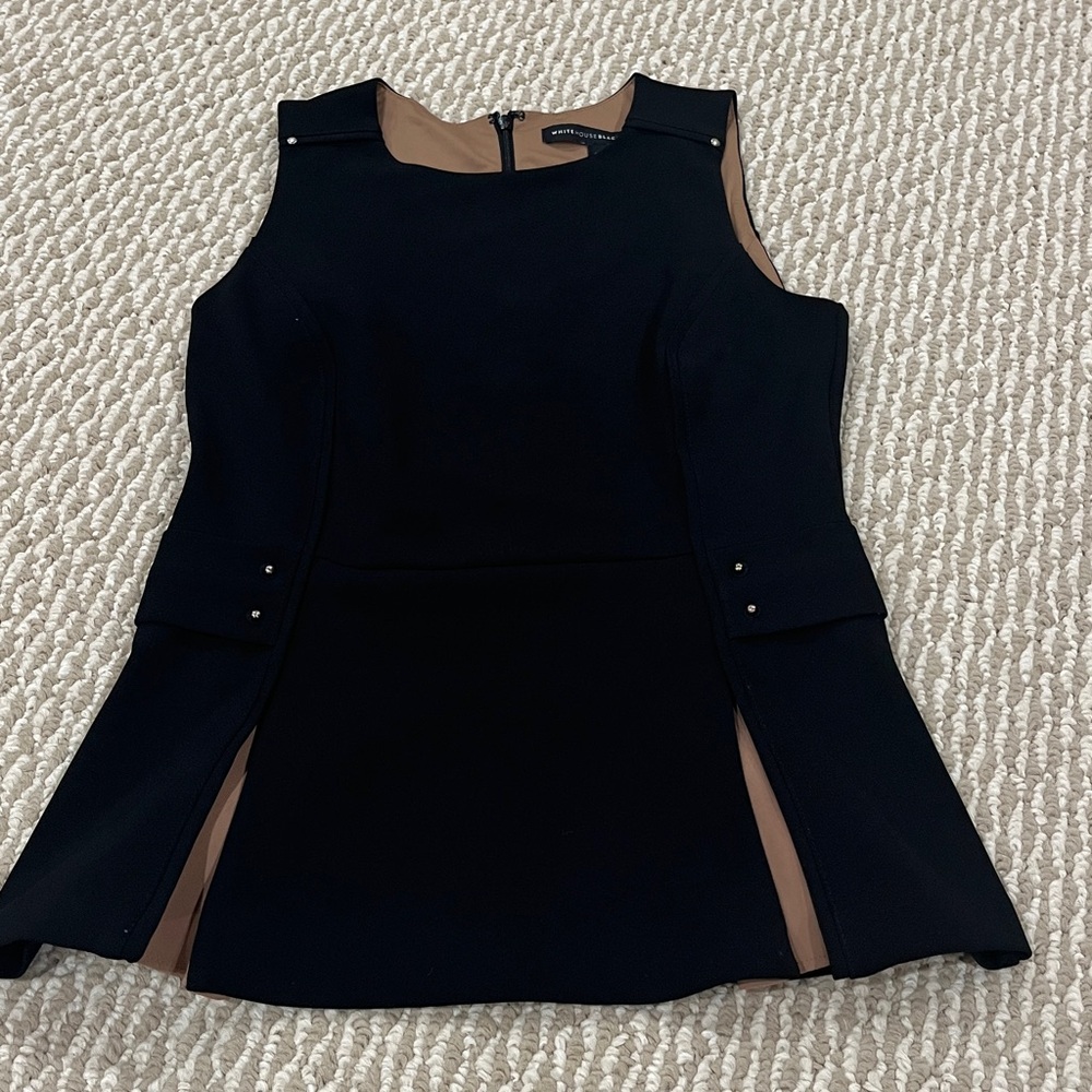 Elegant Black Sleeveless Top with Side Slits